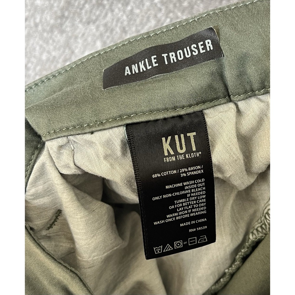 Kut From the Kloth Ankle Trouser Pants Womens Size 24W Green High Rise Stretch - Picture 4 of 12